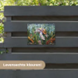 Schildpad - Zeewier - Mozaïek tuinposter los doek klein -sfeer3