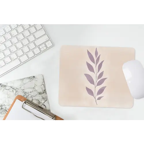 Tak - Bladeren - Minimalistisch - Beige muismat rubber klein -witbureau