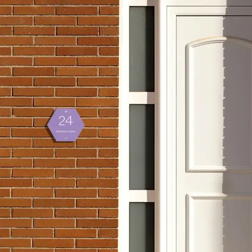 Paars - Klassiek Naambord Hexagon klein -sfeer3-hexagon-XS