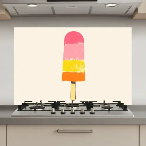 Waterijsje - Retro - Stokje - Roze keuken achterwand spatscherm klein -3d_website