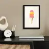 Schepijs - Hoorntje - Illustratie - Minimalistisch fotolijst zwart zonder passe partout klein -sfeer1