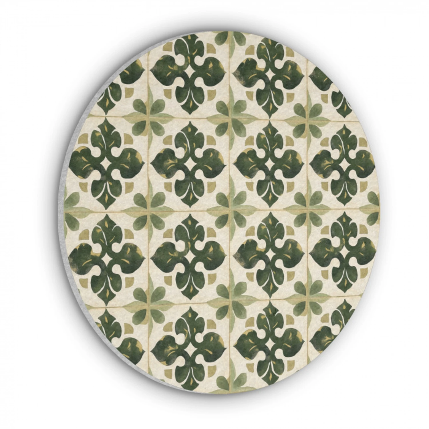 Patroon - Tegel - Groen Akoestische PET Vilt - Rond klein 838 -3d