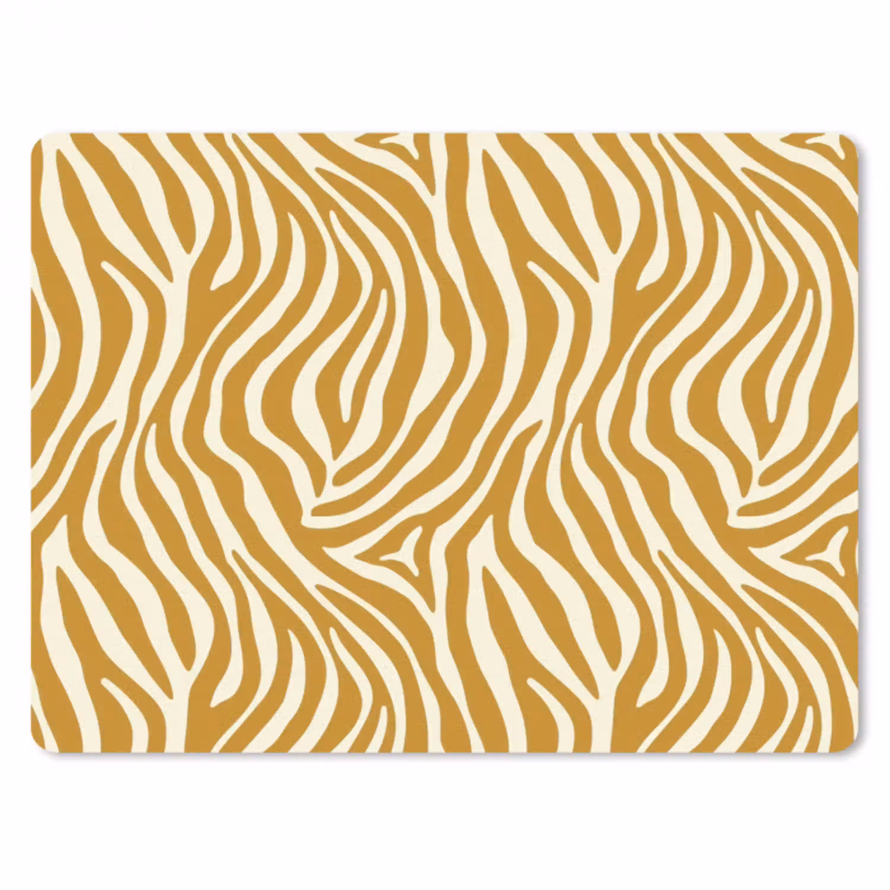 Zebra - Klassiek - Oker - Geel muismat rubber klein 262 -3d