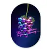Quote - Neon - Disco - Druiven Wandcirkel Ovaal Glas middel -3d
