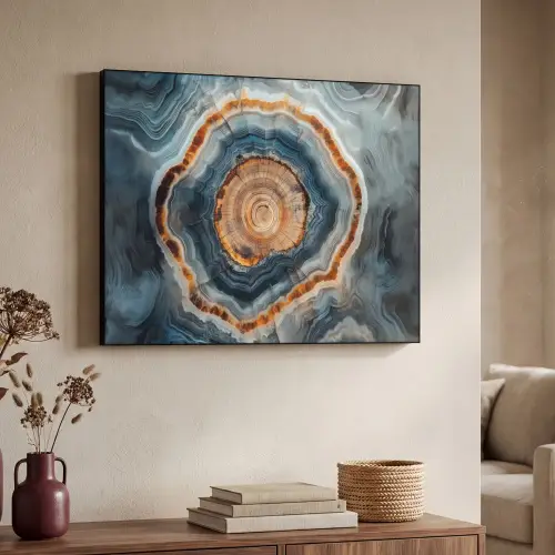Cirkel - Ringen - Steen - Tinten Textielframe zwart klein -sfeer3
