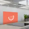 Watermeloen - Lijnen - Koraalrood keuken achterwand spatscherm klein -3d_schuin