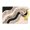 Golven - Zwart - Zandkleur Placemat vinyl groot -zzzproduct_Kitchenyeah-website