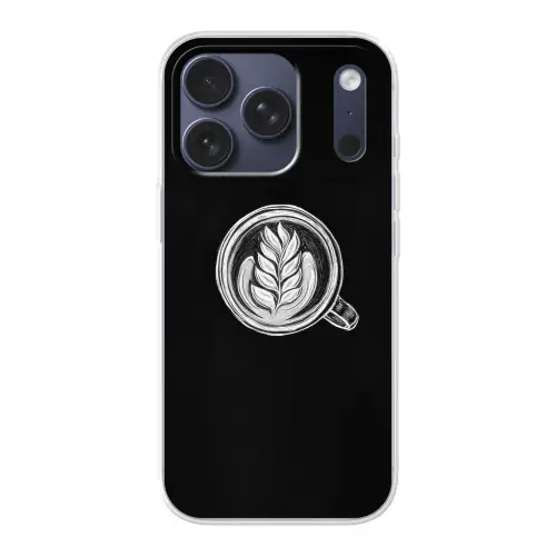 Krijttekening - Koffie - Latte art Telefoonhoesje iPhone 17 Pro klein -3d