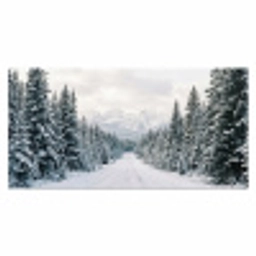 Weg - Sneeuw - Naaldbos - Winter - Avontuurlijk Muismat XXL klein -3d_leeg