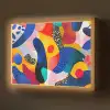 Vormen - Abstract - Stippels - Blauw Light Box met batterij (Wandlamp) middel -z3d_website