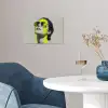 Vrouw - Bril - Verf poster papier klein -sfeer3