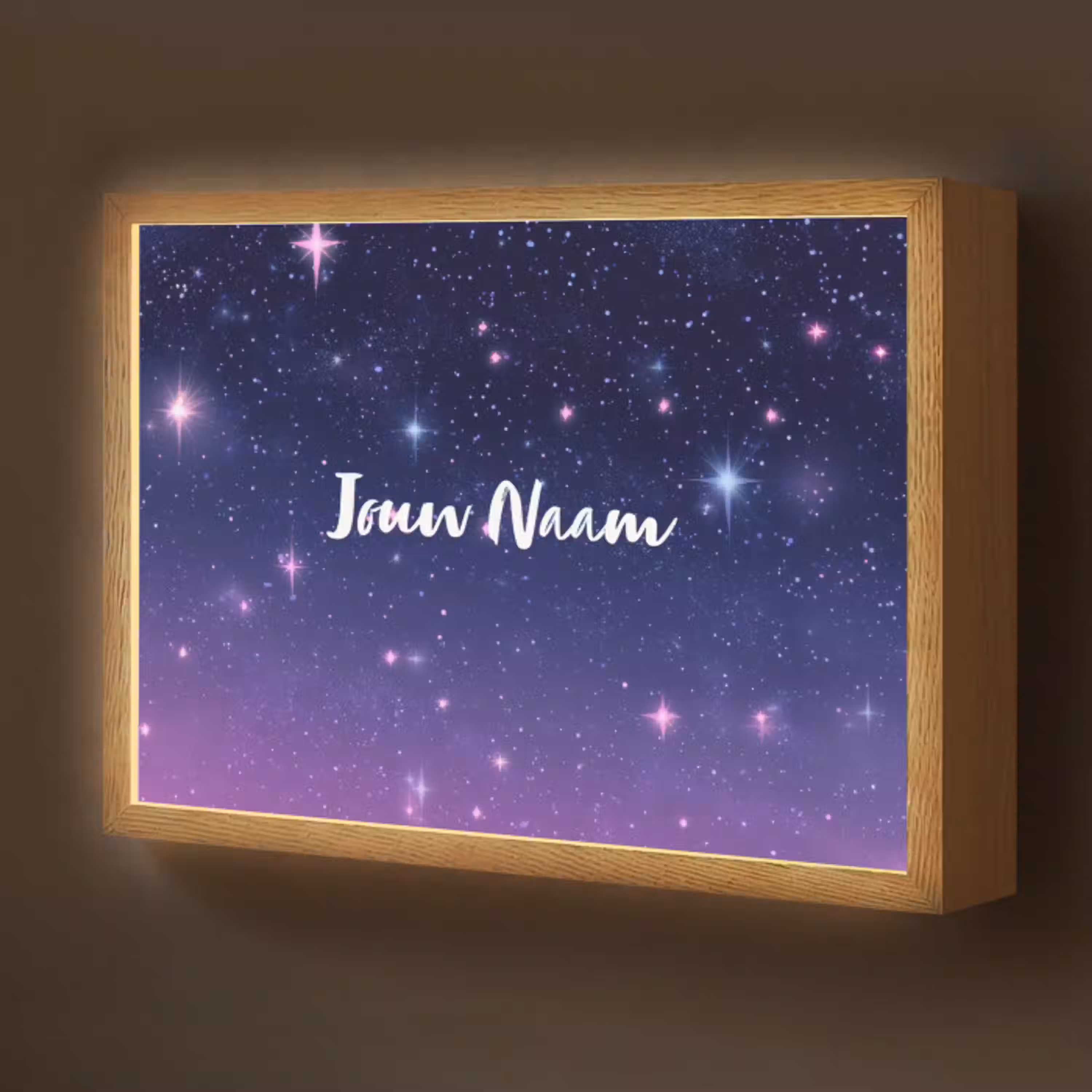 Sterren - Galaxy - Blauw - Roze Light Box met batterij (Wandlamp kind) middel -z3d_website