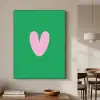 Groen - Hart - Minimalistisch - Valentijn Textielframe zwart klein -sfeer2