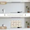 Beige - Gezicht - Lijnen - Bruin keuken achterwand spatscherm klein 900 -voor_na_NL