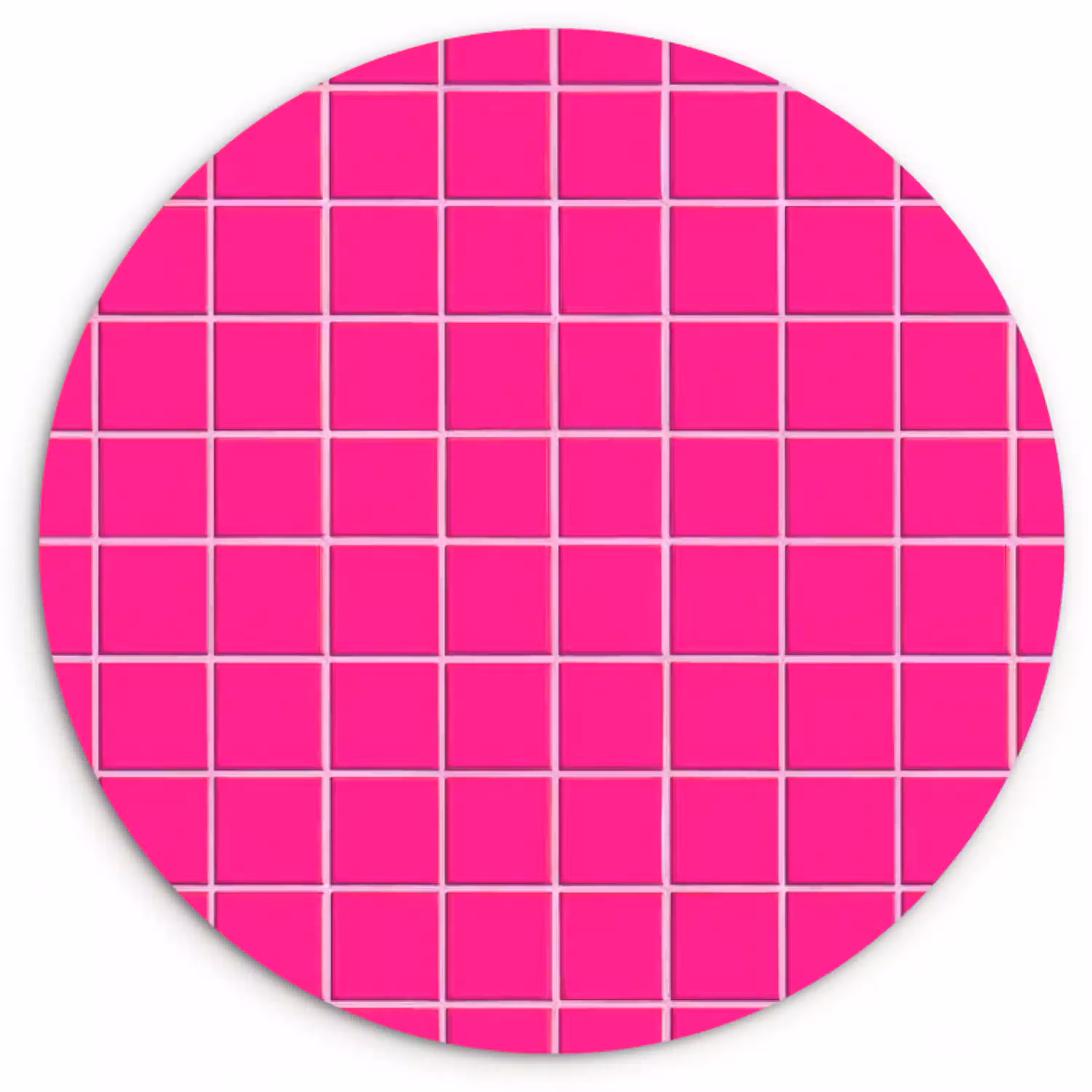 Tegels - Vierkant - Fuchsia Wandcirkel kunststof plaat 5mm dik klein 188 -3d