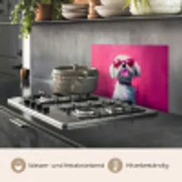 Pink - Hond - Bubbel keuken achterwand spatscherm klein -usp_DE