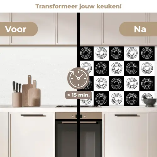 Patronen - Schaakbord - Zwart Wit keuken achterwand 2 middel 871 -voor-na2_NL