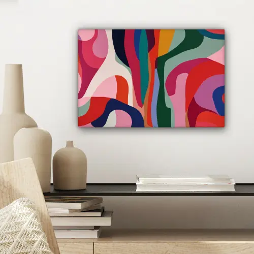 Vormen - Bochten - Kleurrijk - Abstract canvas 2cm klein -sfeer6