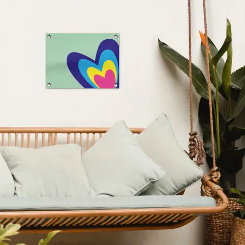 Hartjes - Kleurrijk - Valentijn tuinposter los doek klein -sfeer7