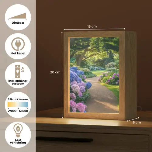 Hortensia- Park - Pad Light Box met kabel (Tafellamp) klein -USP_NL