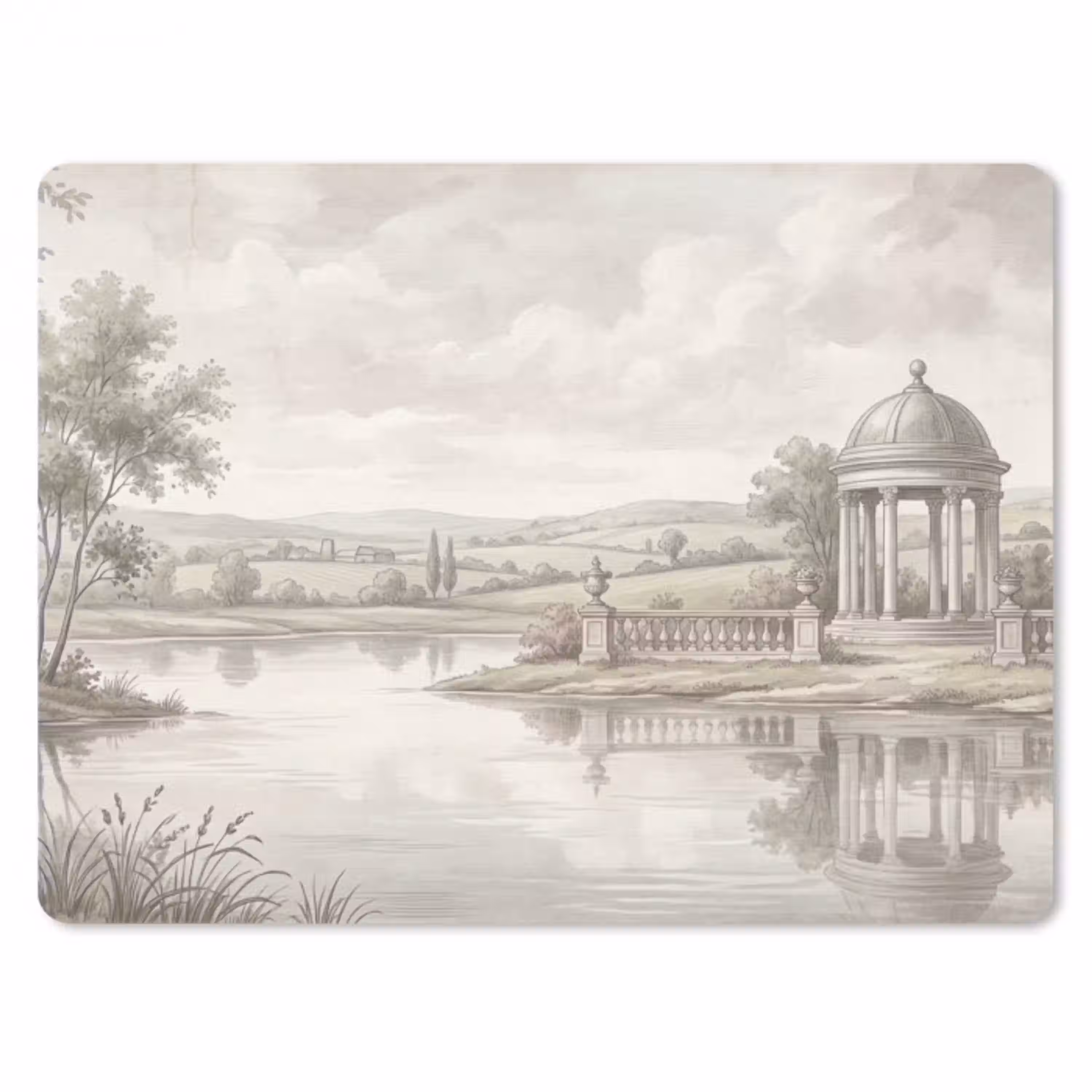 Landschap - Water - Natuur - Sepia muismat rubber klein -3d