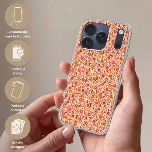 Retro - Bloemen - Patroon Telefoonhoesje iPhone 17 Pro klein 878 -sfeer3_NL