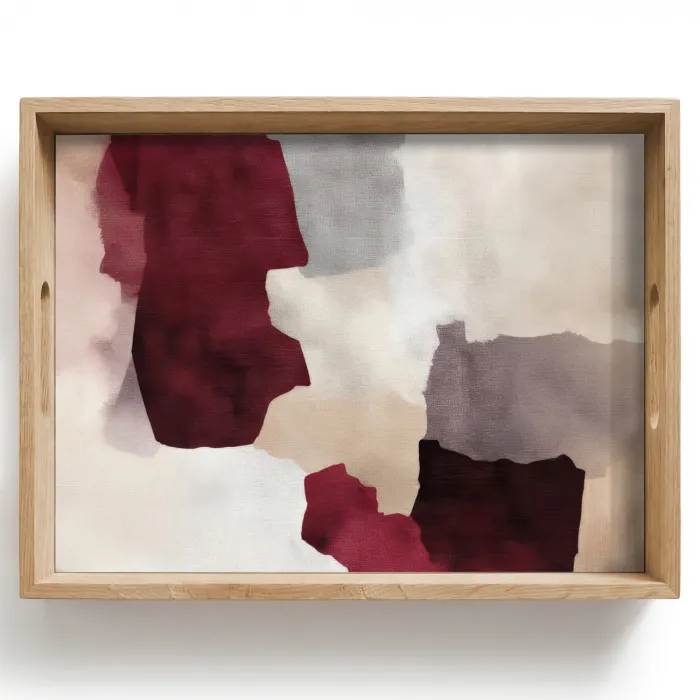 Abstract - Kleurbakken - Rood Dienblad Rechthoek middel -z3d_shopping