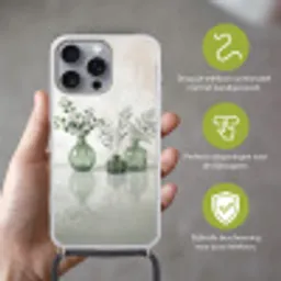 Vazen - Bladeren - Groen Hoesje iPhone 16 Pro Max met koord klein -sfeer2_NL