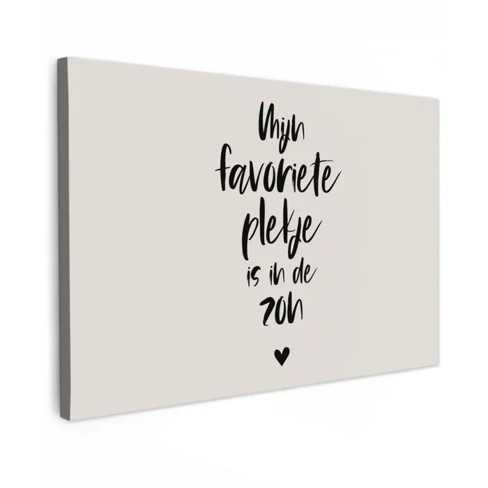 Mijn favoriete plekje is in de zon - Zomer - Tekst - Quotes Tuinposter op houten frame 2 cm dik klein -3d