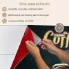 Koffie - Schotel - Koffiebonen - Retro keuken achterwand spatscherm klein -spatscherm_NL