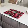 Aardbeien - Rood - Groen - Kroontjes Inductie beschermer vinyl 3mm klein 276 -sfeer8