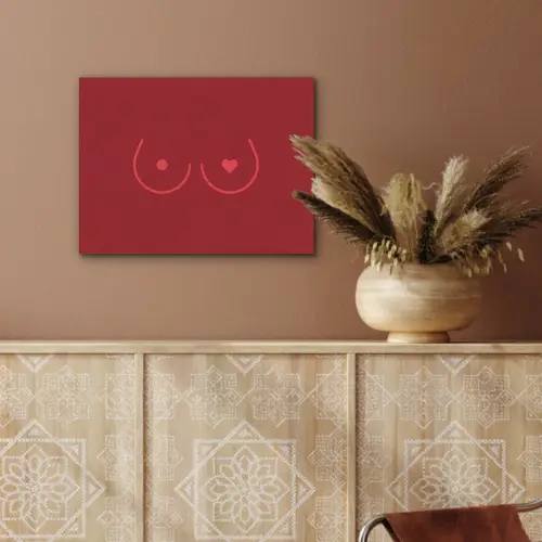 Minimalistisch - Lijnillustratie - Rood PET vilt klein -sfeer4