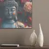 Boeddha - Bloemen - Buddha - Beeld - Kunst PET vilt klein -sfeer6_closeup