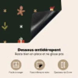 Patroon - Kerstsymbolen - Groen Inductie beschermer vinyl 3mm middel 274 -usfeer4_FR