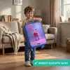 Roze harig monster met grote ogen Kinderkoffer - Blauw klein -sfeer2_NL