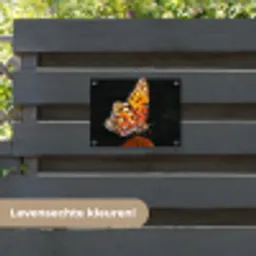 Vlinder op bloem tuinposter los doek klein -sfeer3
