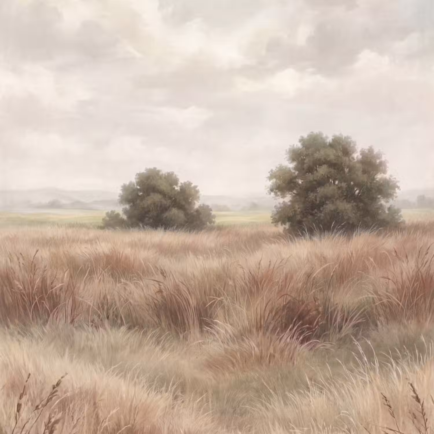 Tapete - Landschaft - Minimalistisch - Beige