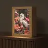 Pelikaan - Dier - Bloemen - Natuur - Botanisch - Roze Light Box met kabel (Tafellamp) klein -z3d_website
