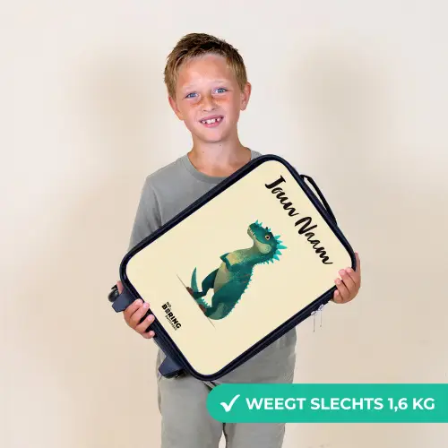 Dino - Dier - Blauw - Groen Kinderkoffer - Zwart klein -sfeer4_NL