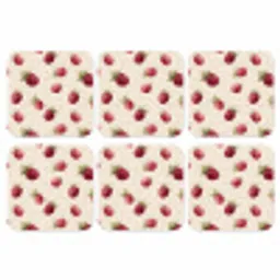 Framboos - Stippen - Rood onderzetter kurk middel 366 -3d