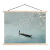 Bloesems - Minimalistisch - Wateroppervlak - Boot textielposter latten blank klein -3d