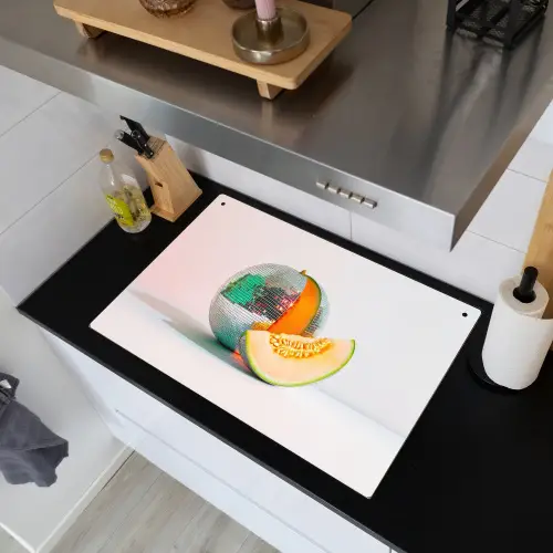 Disco - Discobal - Meloen - Pastel Inductie beschemer met haakjes klein -sfeer1
