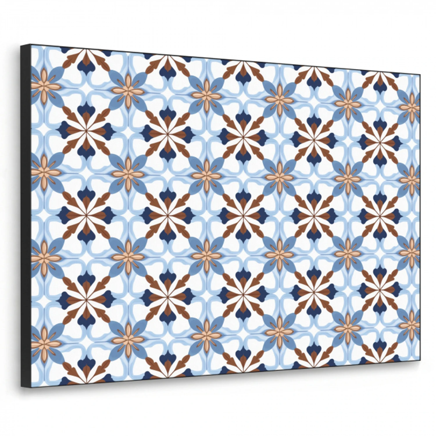Ornament - Tegel - Kleurrijk Textielframe zwart klein 947 -3d