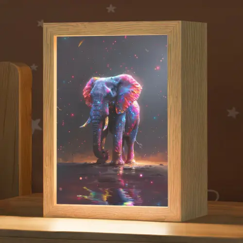 Olifant - Kleuren - Sterren - Dier Light Box met kabel klein -zzz_3d_website