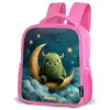 Groen monster op maansikkel Kinderrugzak - Roze middel -schuin