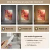 Marmer - Rood - Goud - Modern - Abstract Light Box met kabel (Tafellamp) klein -USP_lichtkleurNL