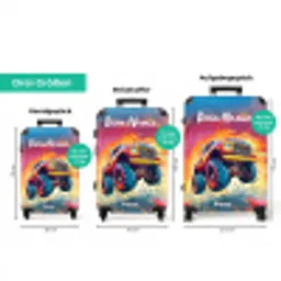 Roze Monstertruck Vliegt over het Asfalt NBS - Handbagage koffer - Kinderen Unisex middel zzzzzzVergelijking_3DE