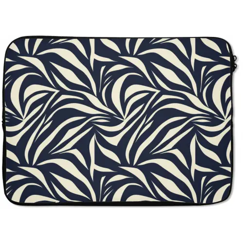 Bladvormen - Blauw - Patroon - Wit laptophoes neopreen klein 279 -zkaufland3dotto