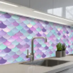 Dromerig - Zeemeermin - Pastel keuken achterwand 2 middel 871 -3d_schuin