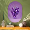Druif - Disco - Glitter - Paars Wandcirkel Ovaal Glas middel -sfeer2